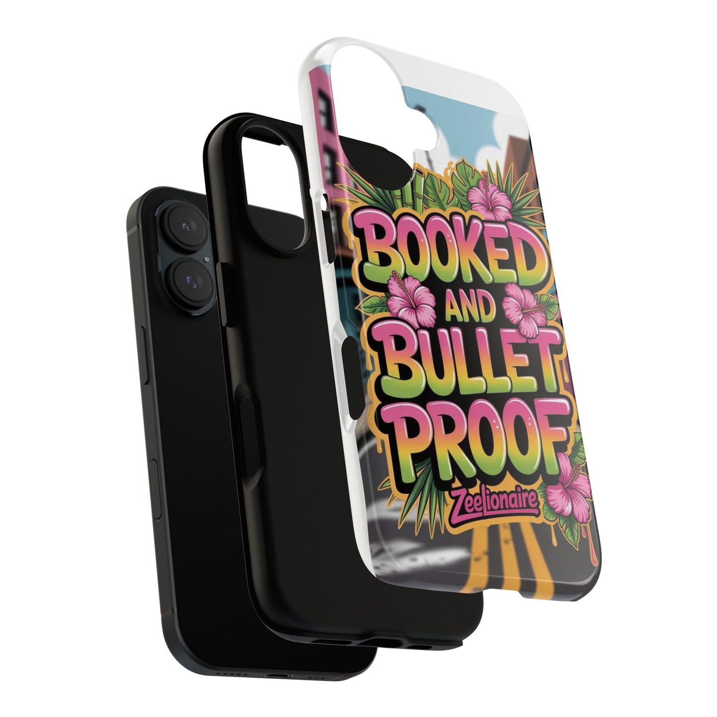 Colorful Phone Case with 'Booked and Bullet Proof' Design | Tough Cases for Trendsetters, Gift for Students, Stylish Protection