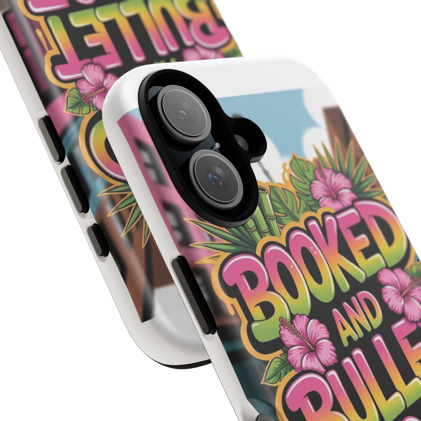 Colorful Phone Case with 'Booked and Bullet Proof' Design | Tough Cases for Trendsetters, Gift for Students, Stylish Protection