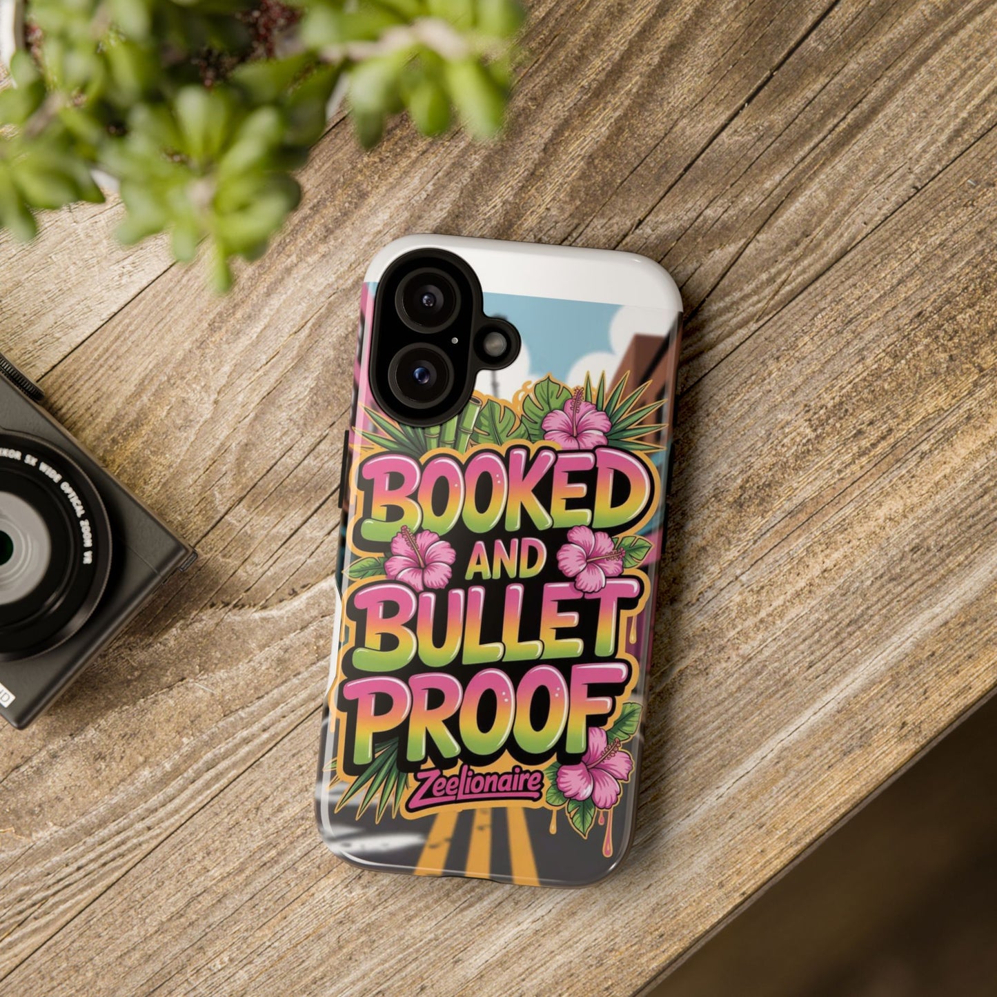 Colorful Phone Case with 'Booked and Bullet Proof' Design | Tough Cases for Trendsetters, Gift for Students, Stylish Protection