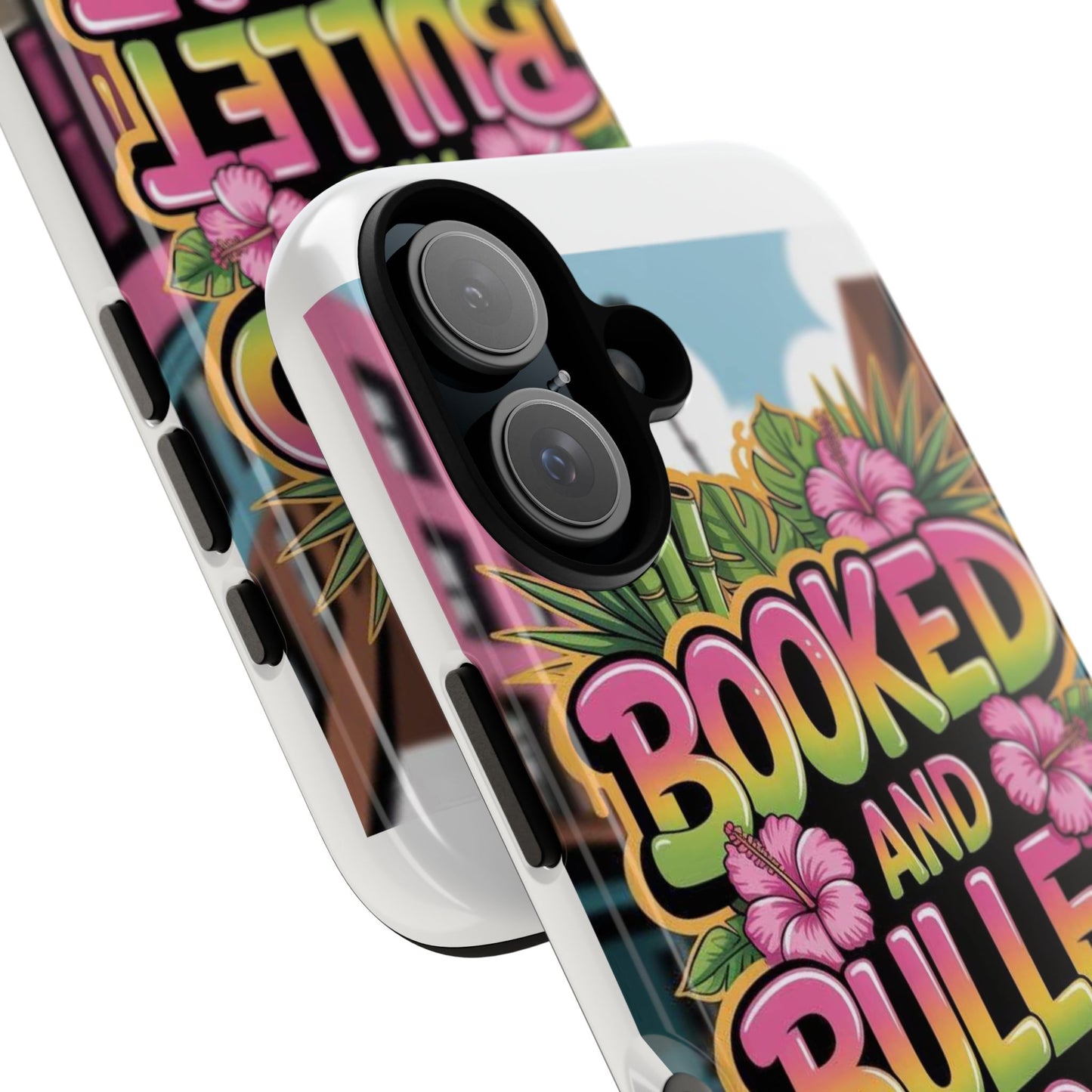 Colorful Phone Case with 'Booked and Bullet Proof' Design | Tough Cases for Trendsetters, Gift for Students, Stylish Protection