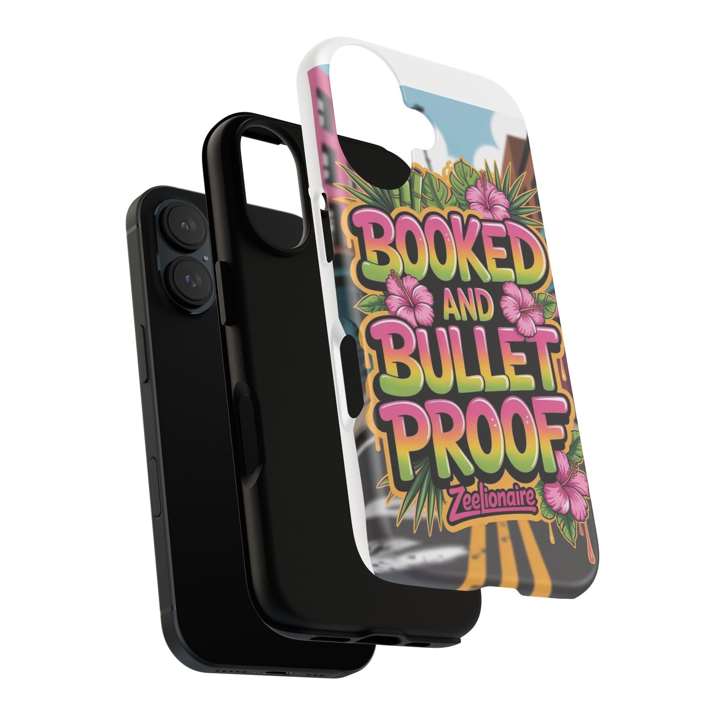 Colorful Phone Case with 'Booked and Bullet Proof' Design | Tough Cases for Trendsetters, Gift for Students, Stylish Protection