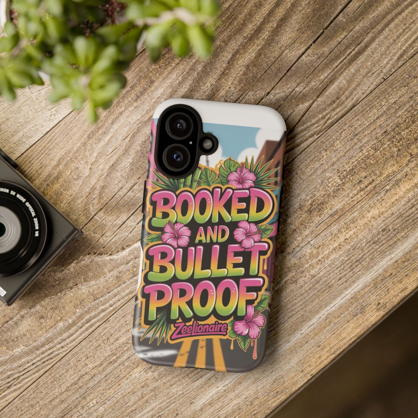 Colorful Phone Case with 'Booked and Bullet Proof' Design | Tough Cases for Trendsetters, Gift for Students, Stylish Protection