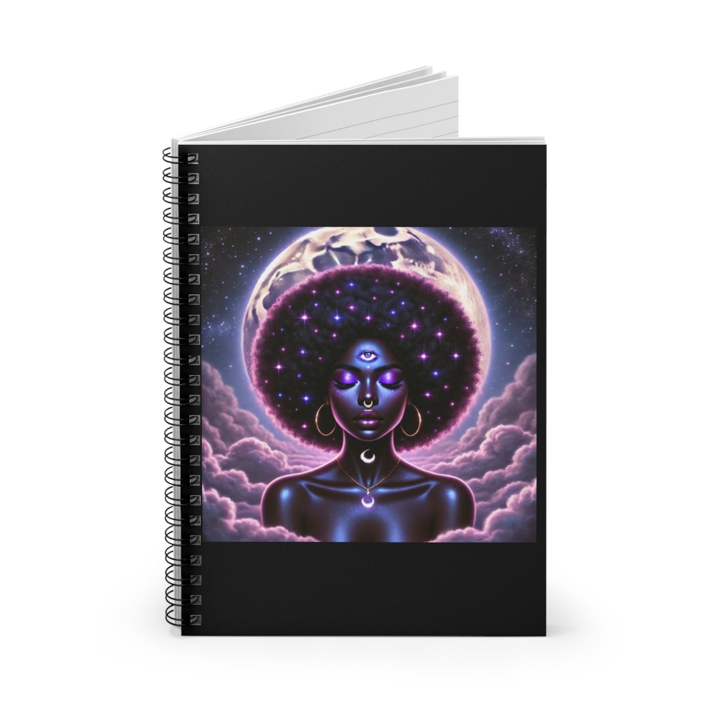 Celestial Goddess Spiral Notebook - Ruled Lines, Cosmic Journal, School Supplies, Gift for Her, Spiritual Writing