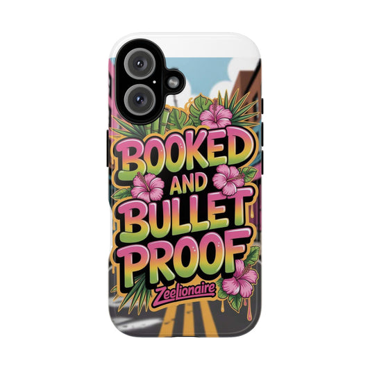 Colorful Phone Case with 'Booked and Bullet Proof' Design | Tough Cases for Trendsetters, Gift for Students, Stylish Protection