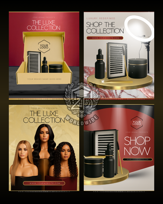 Hair & Beauty Canva Templates – Wig, Bundles & Haircare Social Media Templates (Resellable)