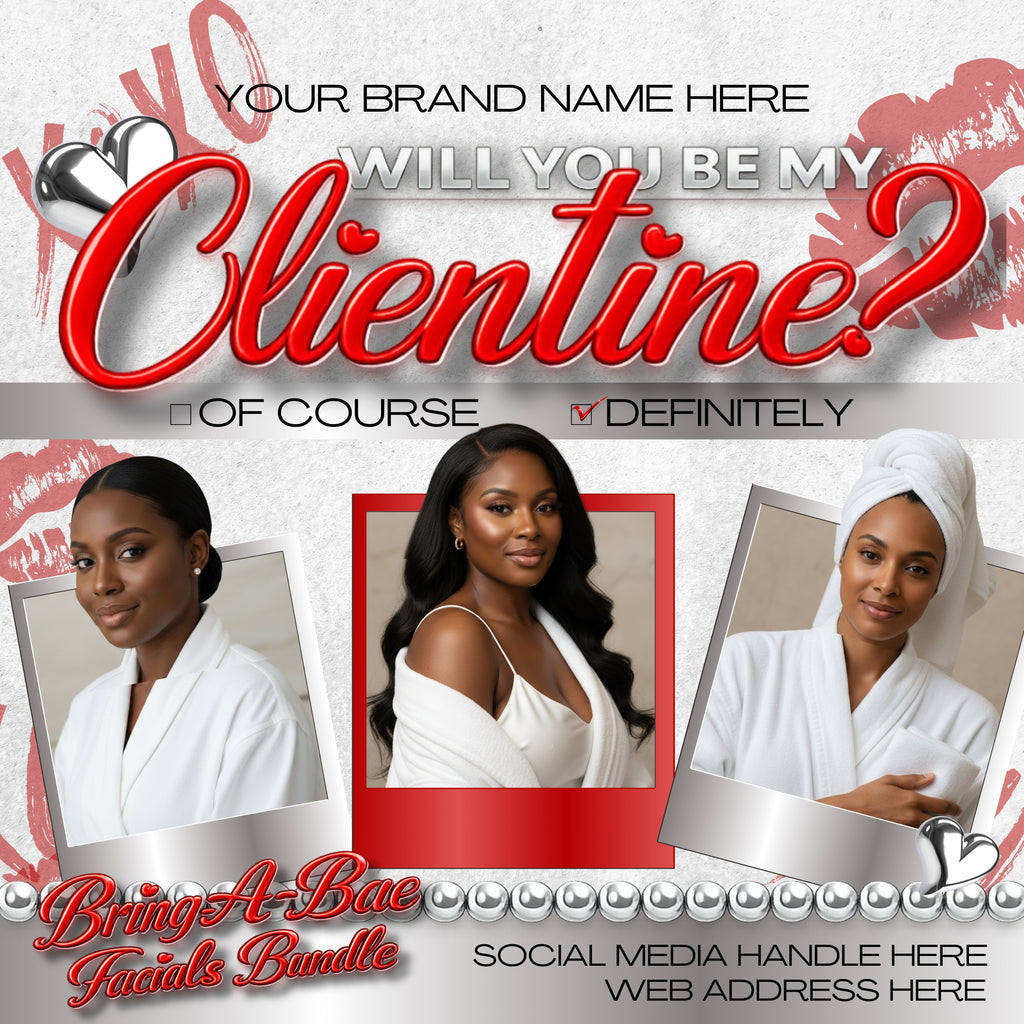 Esthetician Valentine Promotion Bundle | 2-Piece Canva Flyer Set