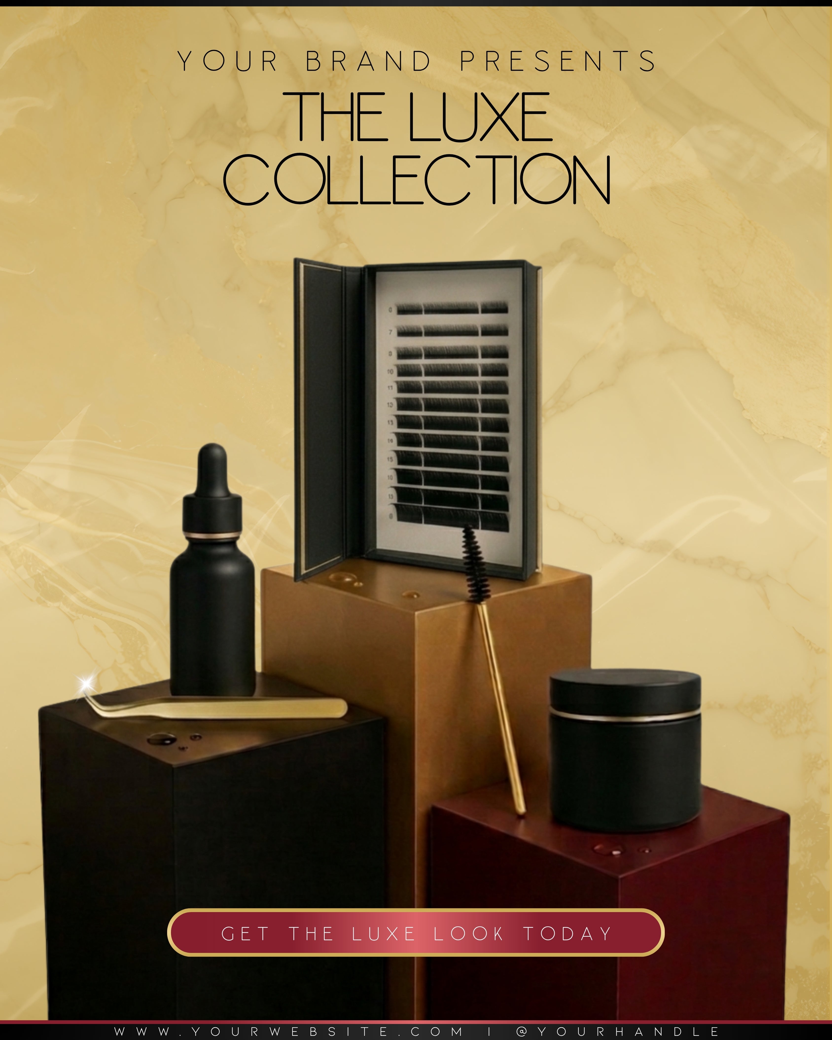 Luxe Lash Collection | 4-Piece Luxury Canva Flyer Set for Lash Techs
