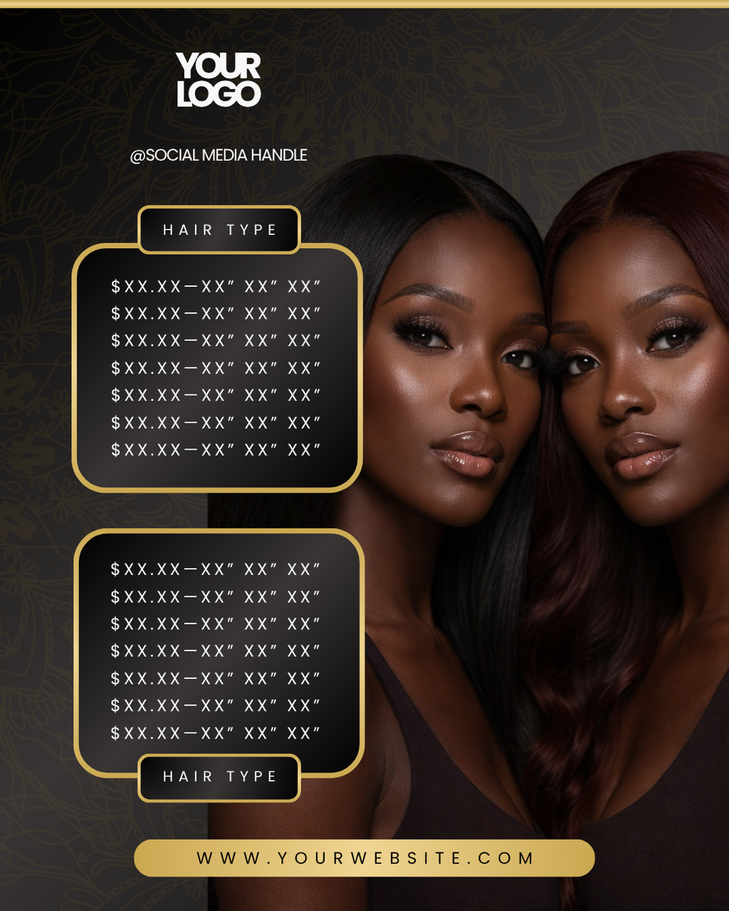 Booked, Bundled & Selling — 4-Piece Canva Flyer Set for Hair Vendors